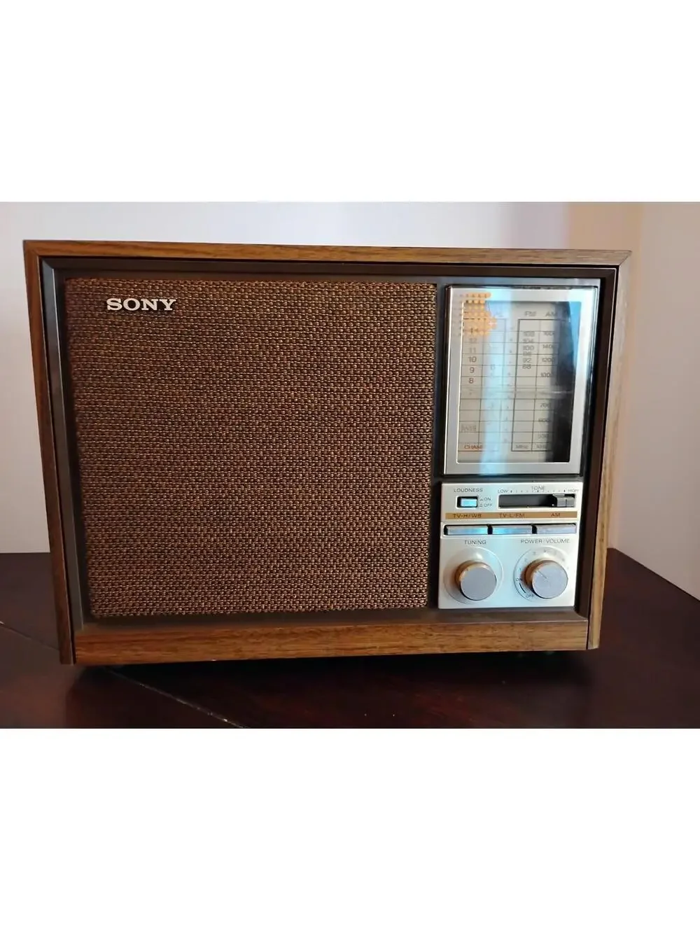 Vintage Wooden SONY AM/FM Table Radio TFM-9450W Tested & Working 100 complete